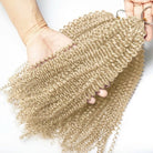 Kinky Curly Hair Bundles / Feather Hair Extensions — 100% Virgin Human Hair / Platinum Blonde LINKTOWIG