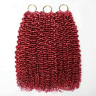Kinky Curly Hair Bundles / Feather Hair Extensions — 100% Virgin Human Hair / Ruby Red LINKTOWIG