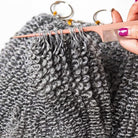 Kinky Curly Hair Bundles / Feather Hair Extensions — 100% Virgin Human Hair / Silver Grey LINKTOWIG
