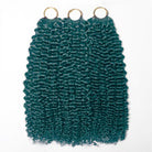 Kinky Curly Hair Bundles / Feather Hair Extensions — 100% Virgin Human Hair / Teal Green LINKTOWIG
