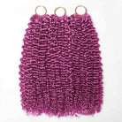 Kinky Curly Hair Bundles / Feather Hair Extensions — 100% Virgin Human Hair / Violet Purple LINKTOWIG