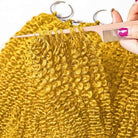 Kinky Curly Hair Bundles / Feather Hair Extensions — 100% Virgin Human Hair / Yellow LINKTOWIG
