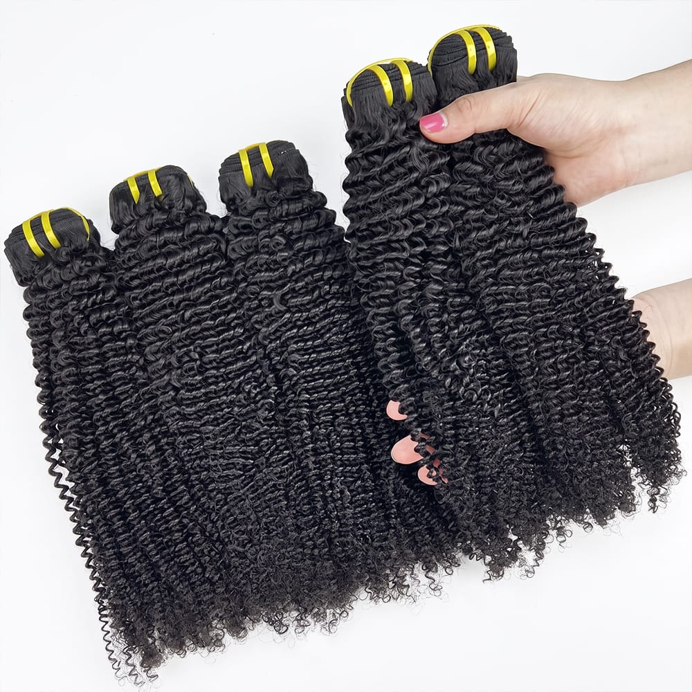Kinky Curly Luxury Natural Hair Weft – 100% Virgin Human Hair / Wig Black LINKTOWIG