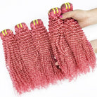 Kinky Curly Luxury Natural Hair Weft – 100% Virgin Human Hair / Wig Bubblegum Pink LINKTOWIG