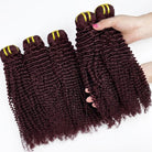 Kinky Curly Luxury Natural Hair Weft – 100% Virgin Human Hair / Wig Burgundy LINKTOWIG