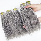 Kinky Curly Luxury Natural Hair Weft – 100% Virgin Human Hair / Wig Charcoal Grey LINKTOWIG