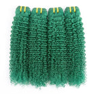 Kinky Curly Luxury Natural Hair Weft – 100% Virgin Human Hair / Wig Dark Emerald Green LINKTOWIG
