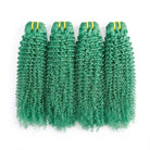 Kinky Curly Luxury Natural Hair Weft – 100% Virgin Human Hair / Wig Dark Emerald Green LINKTOWIG