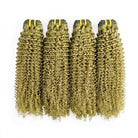 Kinky Curly Luxury Natural Hair Weft – 100% Virgin Human Hair / Wig Olive Green Blonde LINKTOWIG