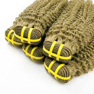 Kinky Curly Luxury Natural Hair Weft – 100% Virgin Human Hair / Wig Olive Green Blonde LINKTOWIG