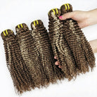Kinky Curly Luxury Natural Hair Weft – 100% Virgin Human Hair / Wig Piano Highlight Silver Grey LINKTOWIG