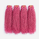 Kinky Curly Luxury Natural Hair Weft – 100% Virgin Human Hair / Wig pink LINKTOWIG