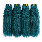 Kinky Curly Luxury Natural Hair Weft – 100% Virgin Human Hair / Wig Teal Green LINKTOWIG