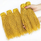 Kinky Curly Luxury Natural Hair Weft – 100% Virgin Human Hair / Wig Yellow LINKTOWIG