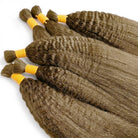 Kinky Stragiht 100% Raw Virgin  Human Hair Bundles - (No Weft) Bulk Hair / Ash Brown LINKTOWIG