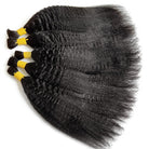 Kinky Stragiht 100% Raw Virgin  Human Hair Bundles - (No Weft) Bulk Hair / Black LINKTOWIG