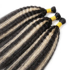 Kinky Stragiht 100% Raw Virgin  Human Hair Bundles - (No Weft) Bulk Hair / Black and grey blended highlights LINKTOWIG