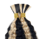 Kinky Stragiht 100% Raw Virgin  Human Hair Bundles - (No Weft) Bulk Hair / Black and grey blended highlights LINKTOWIG