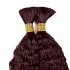 Kinky Stragiht 100% Raw Virgin  Human Hair Bundles - (No Weft) Bulk Hair / Burgundy LINKTOWIG