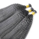 Kinky Stragiht 100% Raw Virgin  Human Hair Bundles - (No Weft) Bulk Hair / Charcoal Grey LINKTOWIG