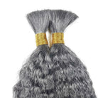 Kinky Stragiht 100% Raw Virgin  Human Hair Bundles - (No Weft) Bulk Hair / Charcoal Grey LINKTOWIG