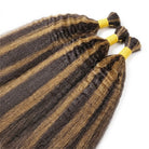 Kinky Stragiht 100% Raw Virgin  Human Hair Bundles - (No Weft) Bulk Hair / Chocolate Brown LINKTOWIG