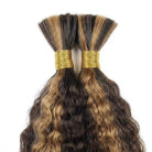 Kinky Stragiht 100% Raw Virgin  Human Hair Bundles - (No Weft) Bulk Hair / Chocolate Brown LINKTOWIG