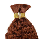 Kinky Stragiht 100% Raw Virgin  Human Hair Bundles - (No Weft) Bulk Hair / Copper Orange LINKTOWIG