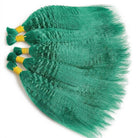 Kinky Stragiht 100% Raw Virgin  Human Hair Bundles - (No Weft) Bulk Hair / Dark Emerald Green LINKTOWIG