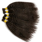 Kinky Stragiht 100% Raw Virgin  Human Hair Bundles - (No Weft) Bulk Hair / Dark Roots LINKTOWIG
