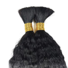 Kinky Stragiht 100% Raw Virgin  Human Hair Bundles - (No Weft) Bulk Hair / Dark Roots LINKTOWIG