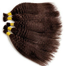 Kinky Stragiht 100% Raw Virgin  Human Hair Bundles - (No Weft) Bulk Hair / Espresso Brown LINKTOWIG