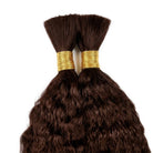 Kinky Stragiht 100% Raw Virgin  Human Hair Bundles - (No Weft) Bulk Hair / Espresso Brown LINKTOWIG