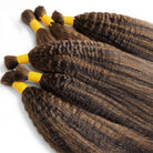Kinky Stragiht 100% Raw Virgin  Human Hair Bundles - (No Weft) Bulk Hair / Honey Blonde Highlights LINKTOWIG