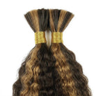 Kinky Stragiht 100% Raw Virgin  Human Hair Bundles - (No Weft) Bulk Hair / Honey Brown LINKTOWIG