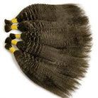 Kinky Stragiht 100% Raw Virgin  Human Hair Bundles - (No Weft) Bulk Hair / Medium Chestnut Brown LINKTOWIG