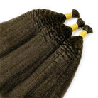 Kinky Stragiht 100% Raw Virgin  Human Hair Bundles - (No Weft) Bulk Hair / Medium Chestnut Brown LINKTOWIG