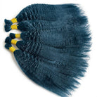 Kinky Stragiht 100% Raw Virgin  Human Hair Bundles - (No Weft) Bulk Hair / Midnight Blue LINKTOWIG