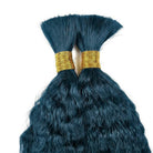 Kinky Stragiht 100% Raw Virgin  Human Hair Bundles - (No Weft) Bulk Hair / Midnight Blue LINKTOWIG