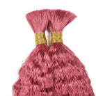 Kinky Stragiht 100% Raw Virgin  Human Hair Bundles - (No Weft) Bulk Hair / pink LINKTOWIG