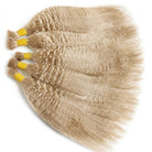 Kinky Stragiht 100% Raw Virgin  Human Hair Bundles - (No Weft) Bulk Hair / Platinum Blonde LINKTOWIG