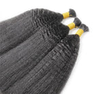 Kinky Stragiht 100% Raw Virgin  Human Hair Bundles - (No Weft) Bulk Hair / Silver Grey LINKTOWIG