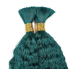 Kinky Stragiht 100% Raw Virgin  Human Hair Bundles - (No Weft) Bulk Hair / Teal Green LINKTOWIG