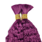 Kinky Stragiht 100% Raw Virgin  Human Hair Bundles - (No Weft) Bulk Hair / Violet Purple LINKTOWIG