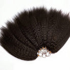 Kinky Stragiht Hair Bundles / Feather Hair Extensions — 100% Virgin Human Hair / aramel Balayage Highlights LINKTOWIG