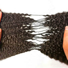 Kinky Stragiht Hair Bundles / Feather Hair Extensions — 100% Virgin Human Hair / aramel Balayage Highlights LINKTOWIG