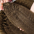 Kinky Stragiht Hair Bundles / Feather Hair Extensions — 100% Virgin Human Hair / Ash Brown LINKTOWIG