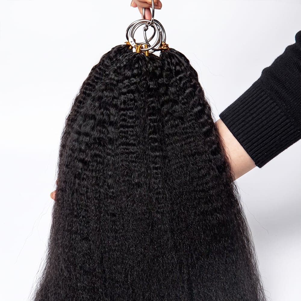 Kinky Stragiht Hair Bundles / Feather Hair Extensions — 100% Virgin Human Hair / Black LINKTOWIG