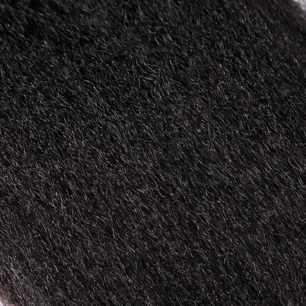 Kinky Stragiht Hair Bundles / Feather Hair Extensions — 100% Virgin Human Hair / Black LINKTOWIG