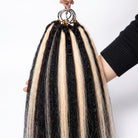 Kinky Stragiht Hair Bundles / Feather Hair Extensions — 100% Virgin Human Hair / Black and grey blended highlights LINKTOWIG